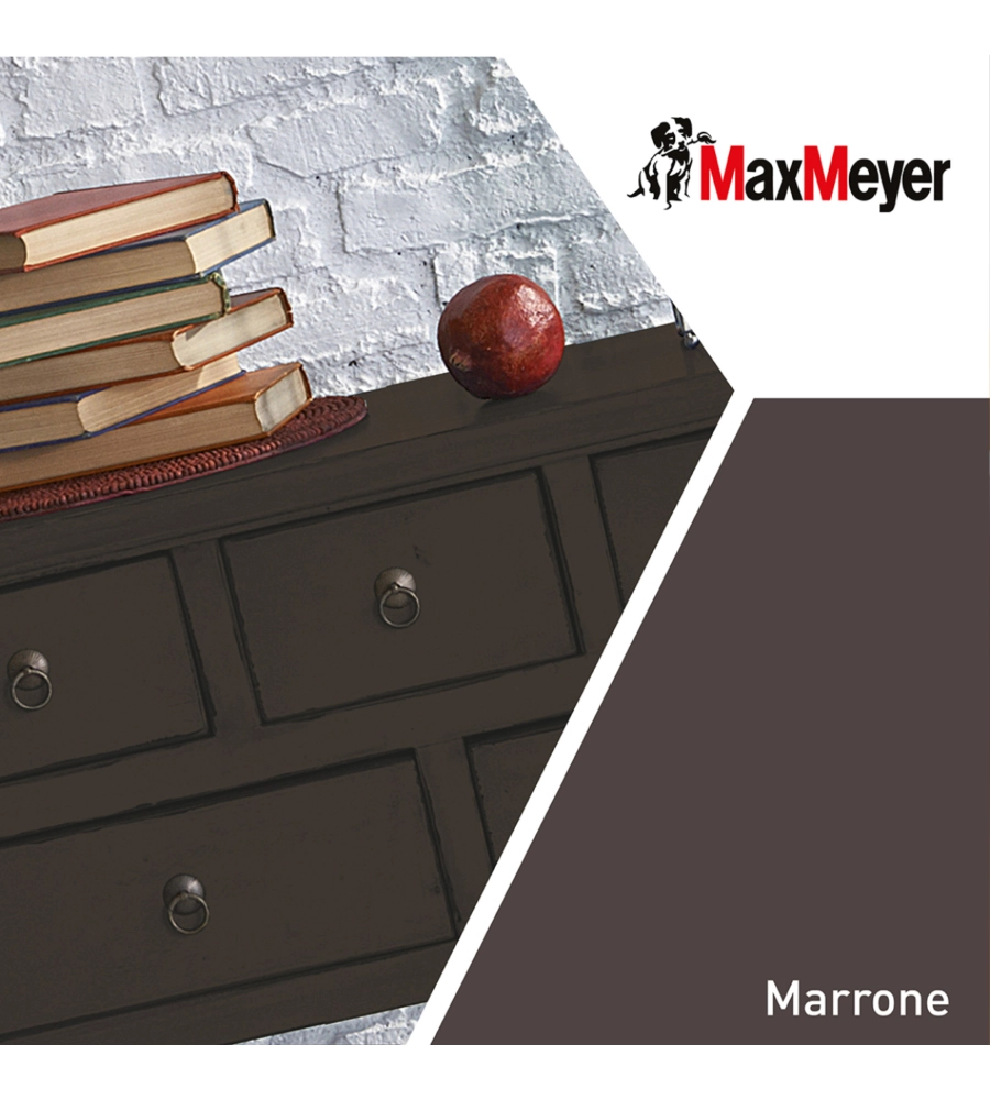 SMALTO ALL'ACQUA ACRIL-POLIURETANICO MAX MEYER "BRILLANTE" COLORE MARRONE, 2 LITRI