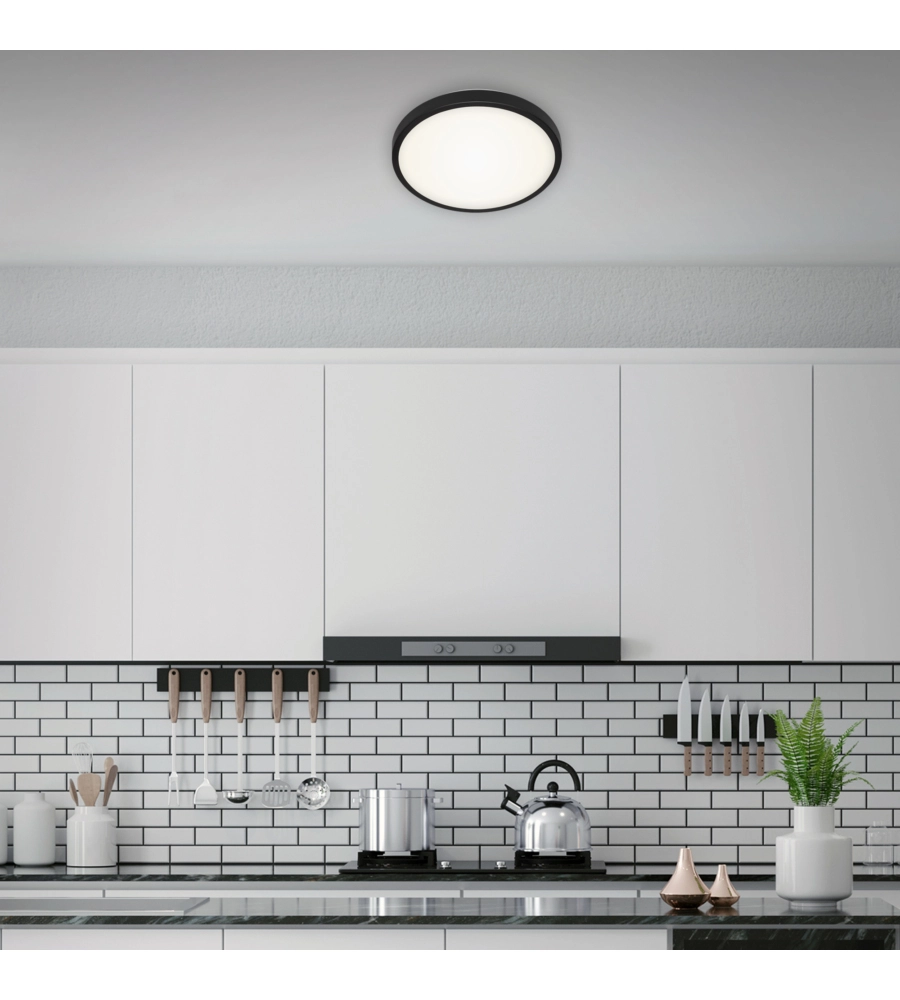 PLAFONIERA LED CON BORDO NERO Ø 29 CM, 12 W