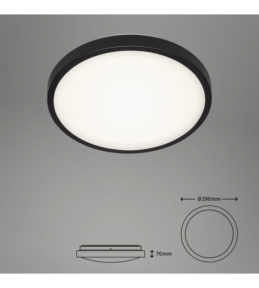 PLAFONIERA LED CON BORDO NERO Ø 29 CM, 12 W
