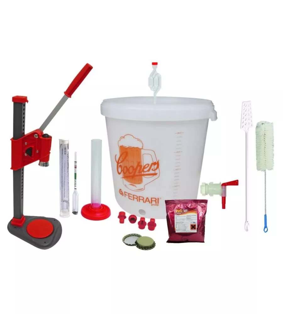 KIT BIRRA ARTIGIANALE FAI DA TE COOPERS CON FERMENTATORE DA 23 LITRI E CAPSULATRICE A COLONNA - FERRARI GROUP