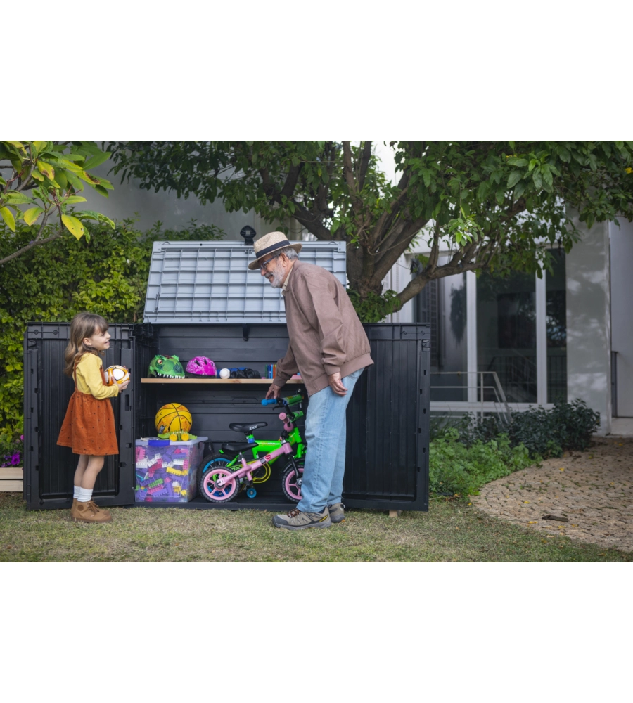 KETER - PORTATTREZZI MULTIUSO IN RESINA "STORE IT OUT MIDI" - 880 LT 132X71,5X113,50 CM NERO