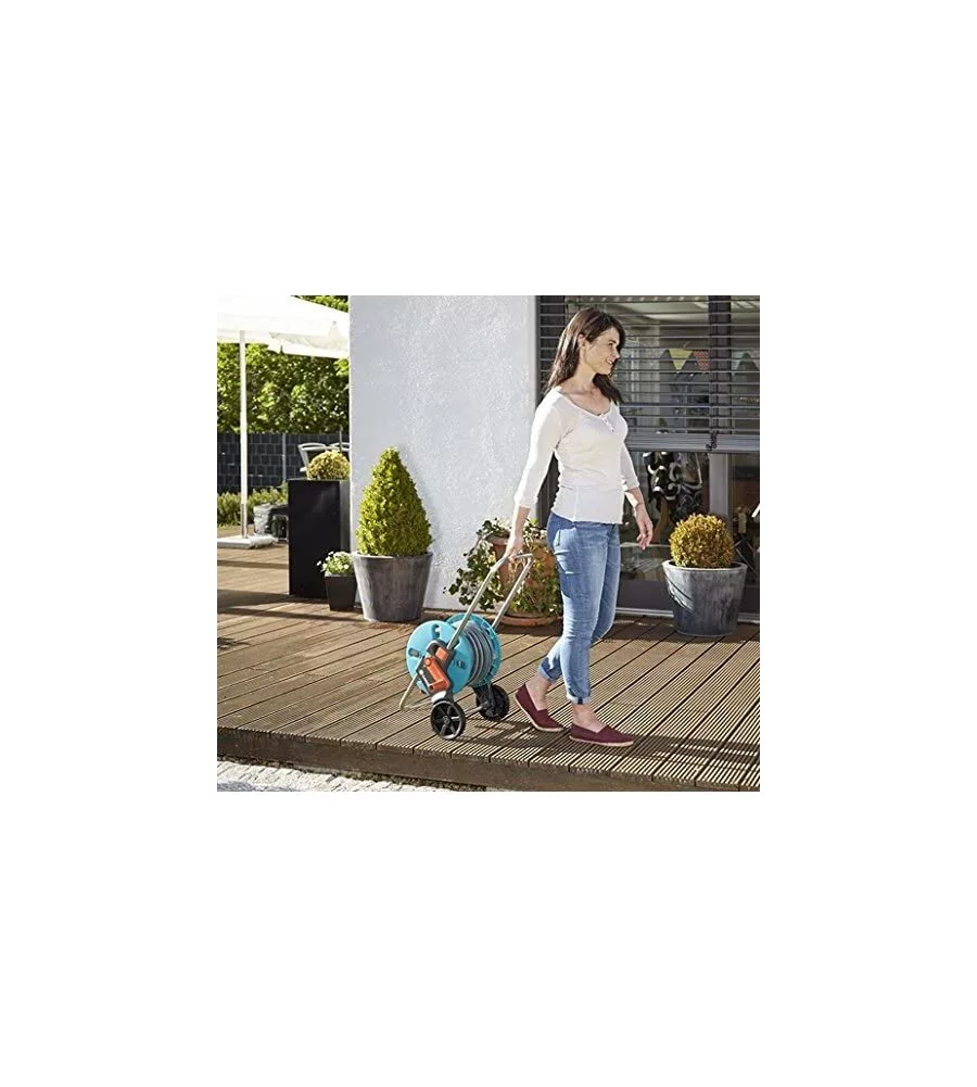 CARRELLO AVVOLGITUBO MANUALE GARDENA "CLEVERROLL S" IN ABS 36X44X47/75 CM + TUBO 20 MT