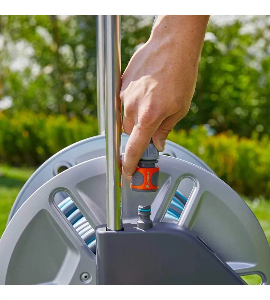 CARRELLO AVVOLGITUBO MANUALE GARDENA "CLEVERROLL M" IN METALLO 43/74X38/48X67/90 CM