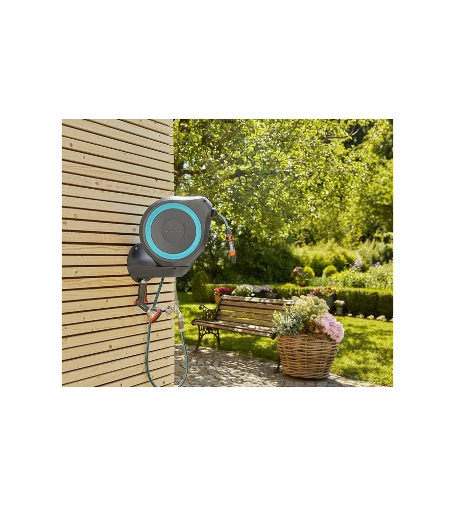 AVVOLGITUBO A PARETE AUTOMATICO GARDENA "ROLLUP S" IN PLASTICA 54X23,5X43,7 CM