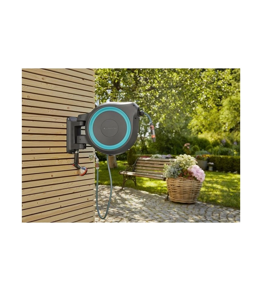 AVVOLGITUBO A PARETE AUTOMATICO GARDENA "ROLLUP M/L" IN PLASTICA 57,2x26,1x48,4 cm