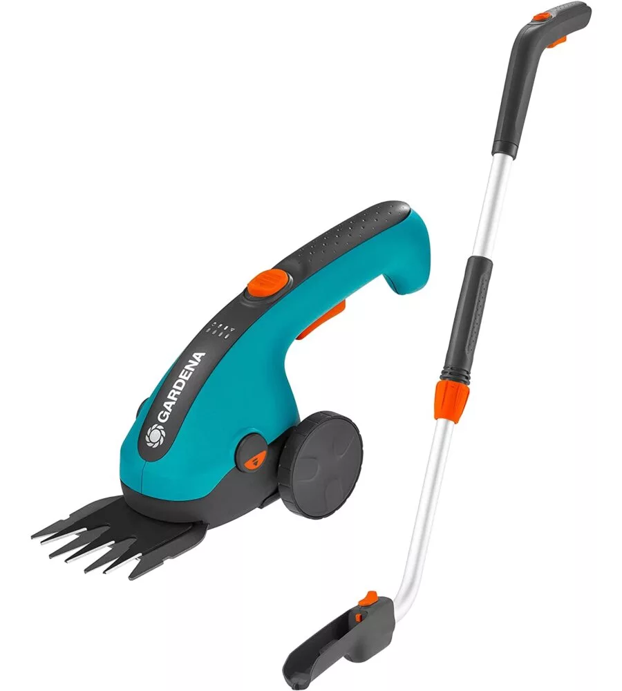 SET FORBICI PER ERBA A BATTERIA GARDENA "CLASSICCUT LI" CON RUOTE E MANICO 3,6V 2,5AH