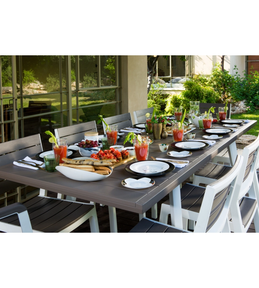 TAVOLO DA ESTERNO ALLUNGABILE KETER "HARMONY" IN POLIPROPILENE CAPPUCCINO 162/241X100,5X76,5 CM