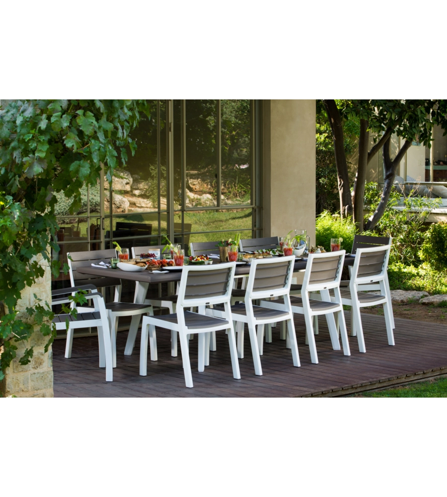 TAVOLO DA ESTERNO ALLUNGABILE KETER "HARMONY" IN POLIPROPILENE CAPPUCCINO 162/241X100,5X76,5 CM