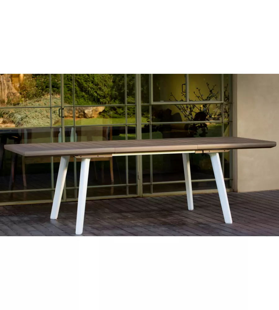 TAVOLO DA ESTERNO ALLUNGABILE KETER "HARMONY" IN POLIPROPILENE CAPPUCCINO 162/241X100,5X76,5 CM