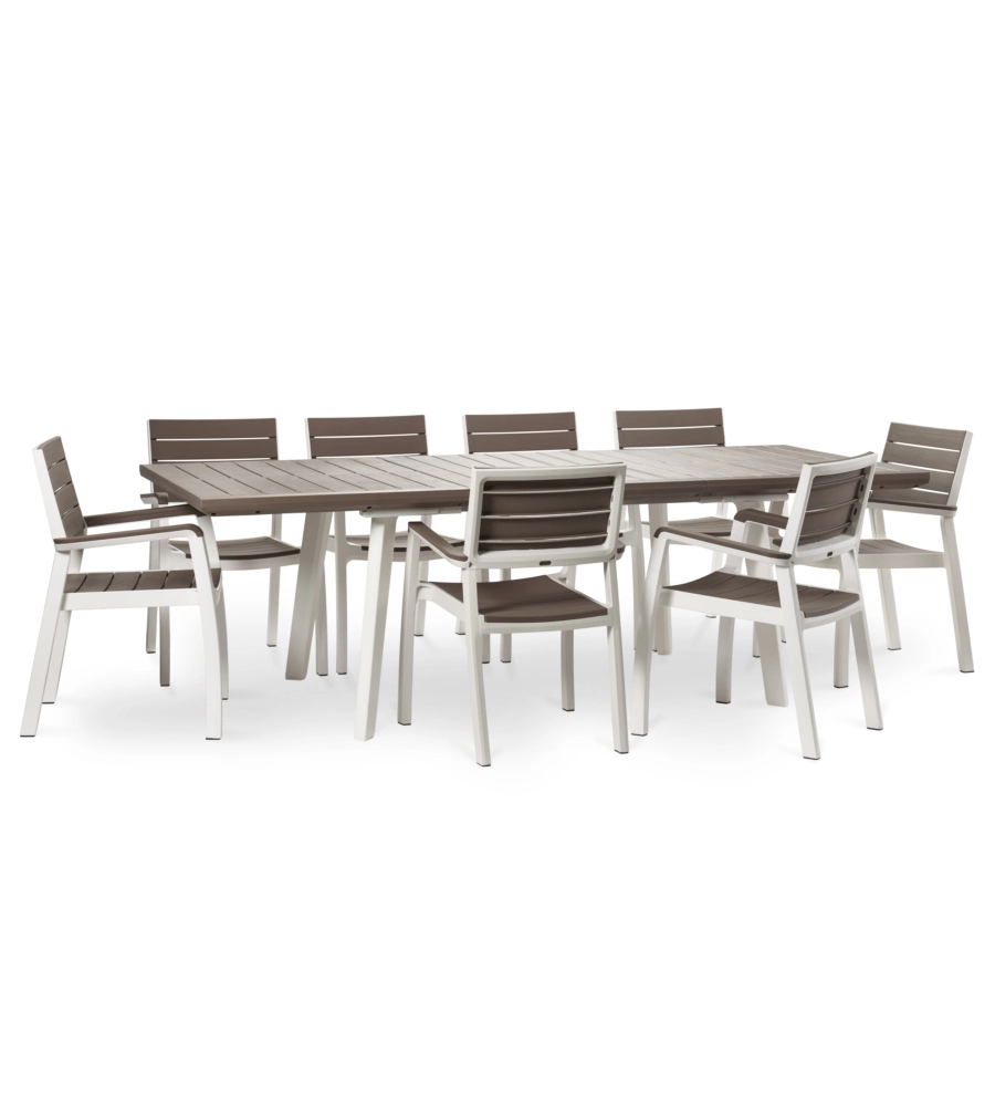 TAVOLO DA ESTERNO ALLUNGABILE KETER "HARMONY" IN POLIPROPILENE CAPPUCCINO 162/241X100,5X76,5 CM