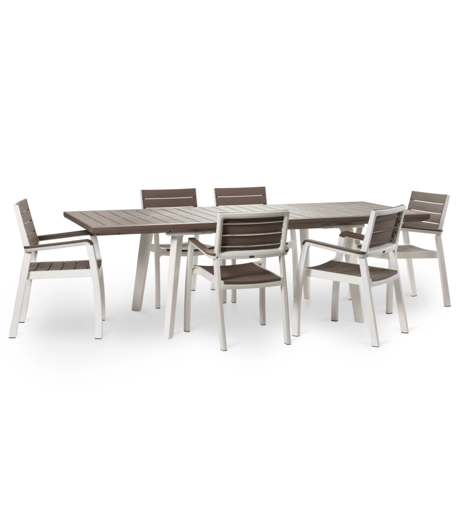 TAVOLO DA ESTERNO ALLUNGABILE KETER "HARMONY" IN POLIPROPILENE CAPPUCCINO 162/241X100,5X76,5 CM