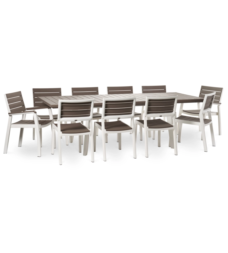 TAVOLO DA ESTERNO ALLUNGABILE KETER "HARMONY" IN POLIPROPILENE CAPPUCCINO 162/241X100,5X76,5 CM
