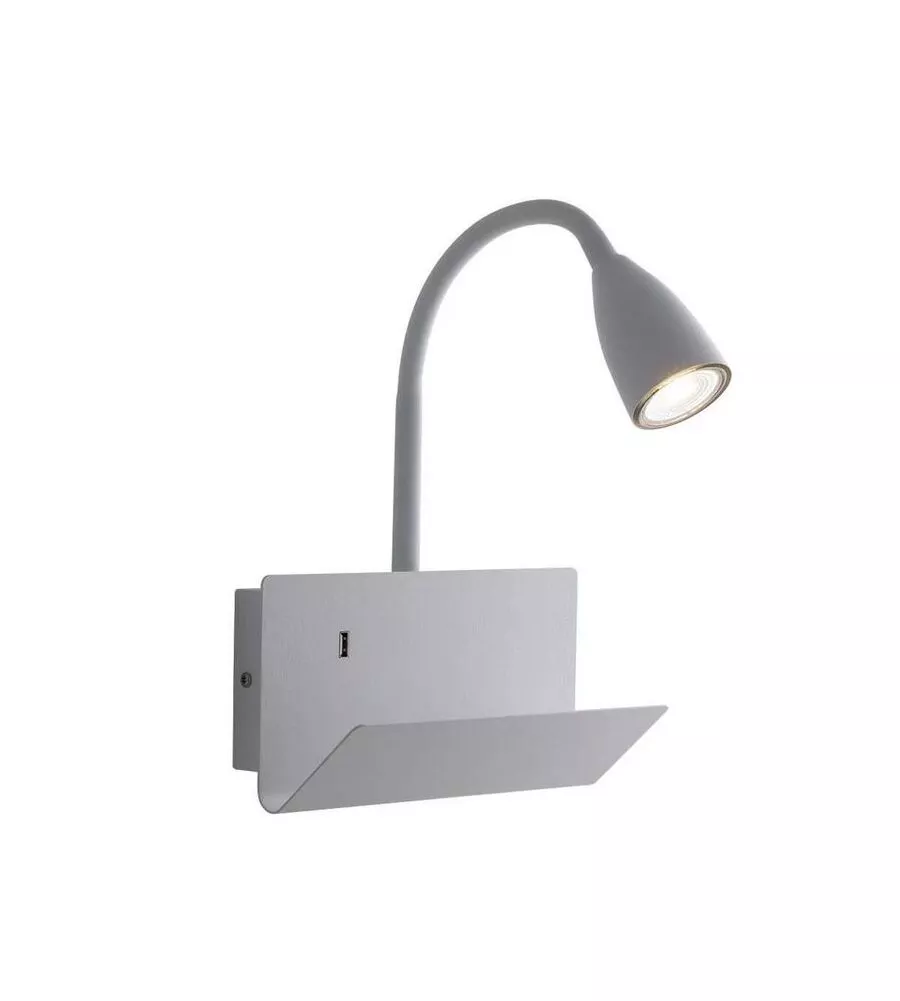 APPLIQUE "GULP" METALLO BIANCO CON ATTACCO USB, 8W