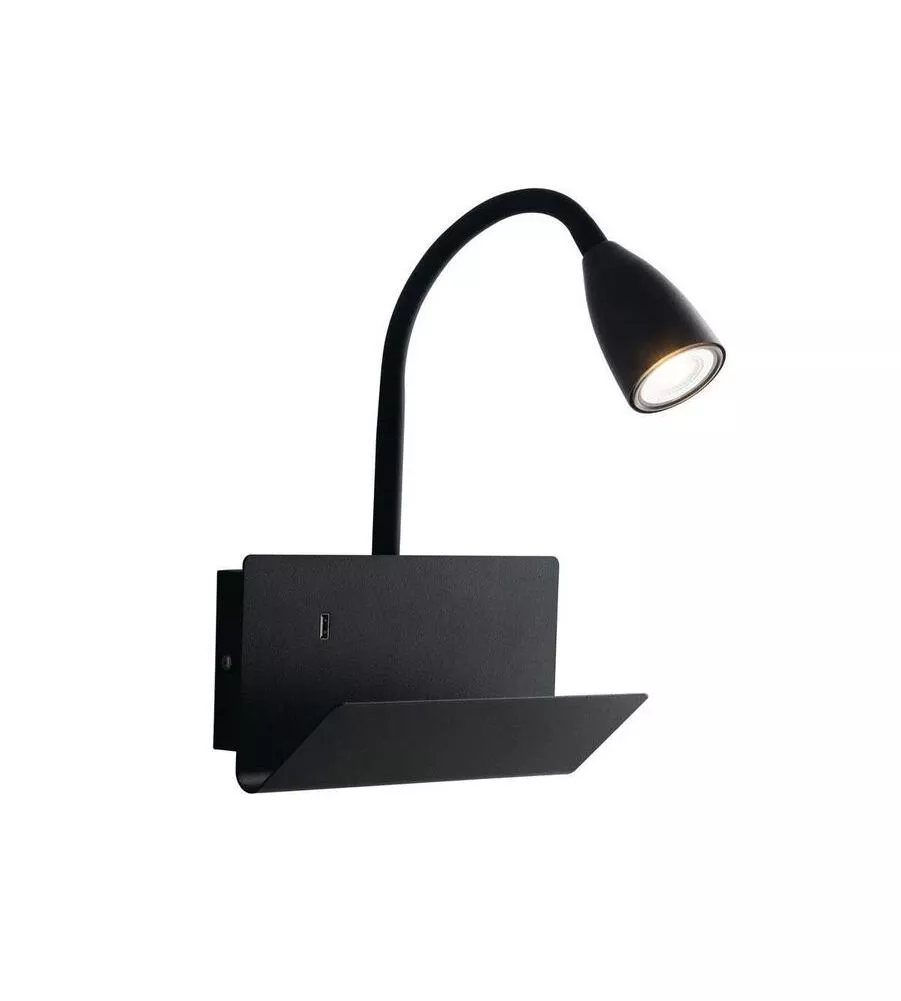 APPLIQUE "GULP" METALLO NERO CON ATTACCO USB, 8W
