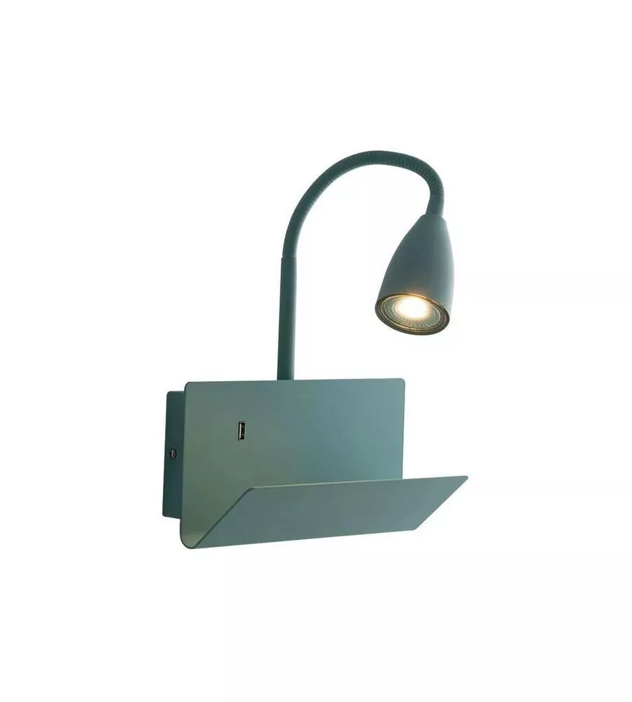 APPLIQUE "GULP" METALLO VERDE CON ATTACCO USB, 8W