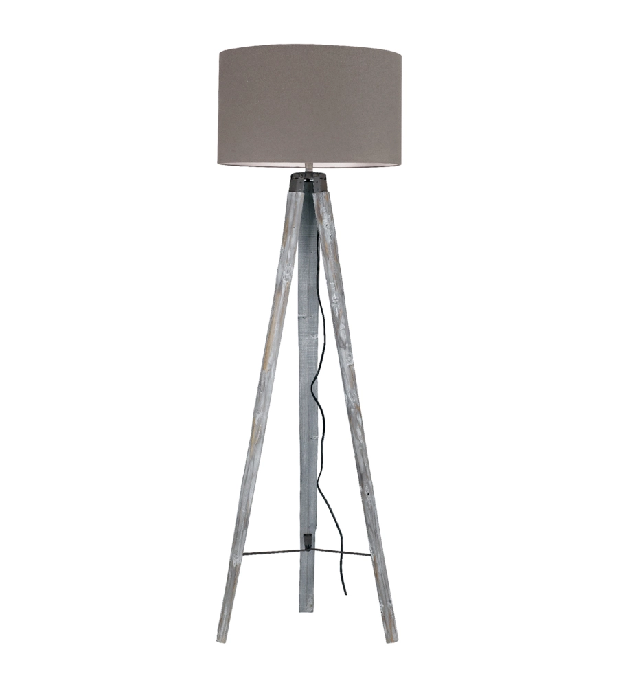 PIANTANA "GALLERY" IN LEGNO E TESSUTO GRIGIO DECAPE, H156 CM