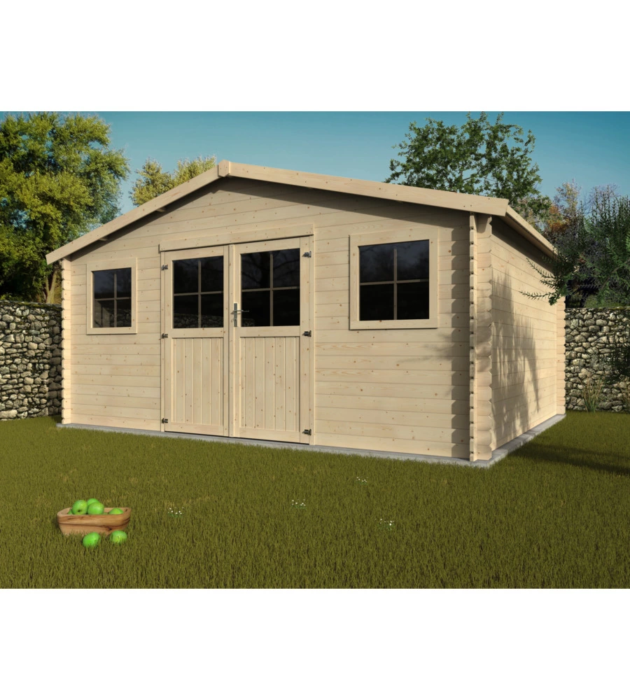 CASETTA IN LEGNO DA GIARDINO DECOR ET JARDIN "FLORIDIAN" IN ABETE BIANCO NORDICO 509X403X257 CM