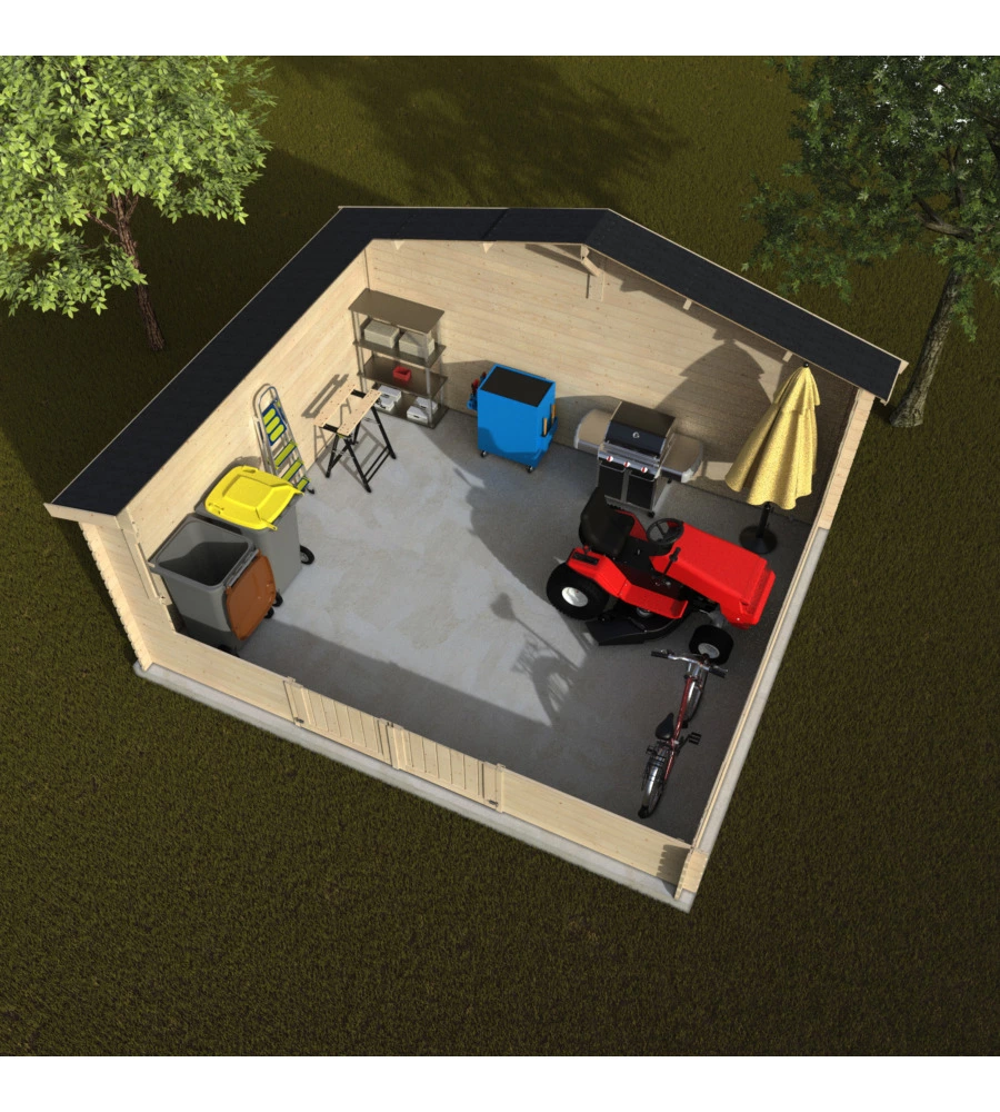 CASETTA IN LEGNO DA GIARDINO DECOR ET JARDIN "FLORIDIAN" IN ABETE BIANCO NORDICO 509X403X257 CM