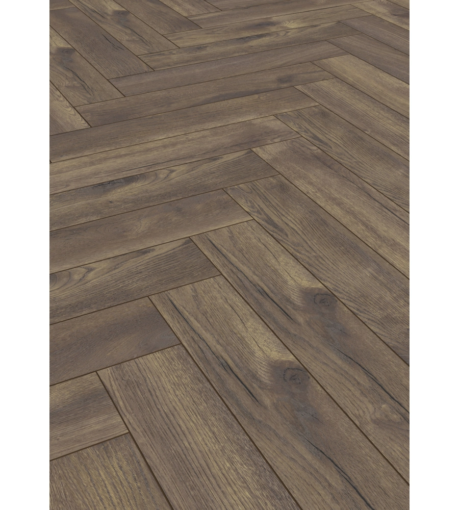 PAVIMENTO LAMINATO ROVERE SCURO 8MM AC4 1,238 M² LINEA HERRINGBONE