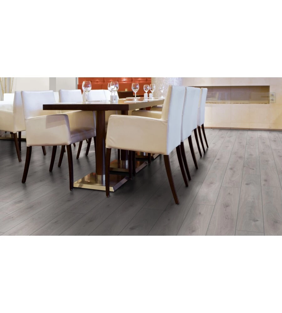 PAVIMENTO LAMINATO ROVERE BIANCO PRESTIGE 10MM AC5 1,30 M² LINEA AMAZONE