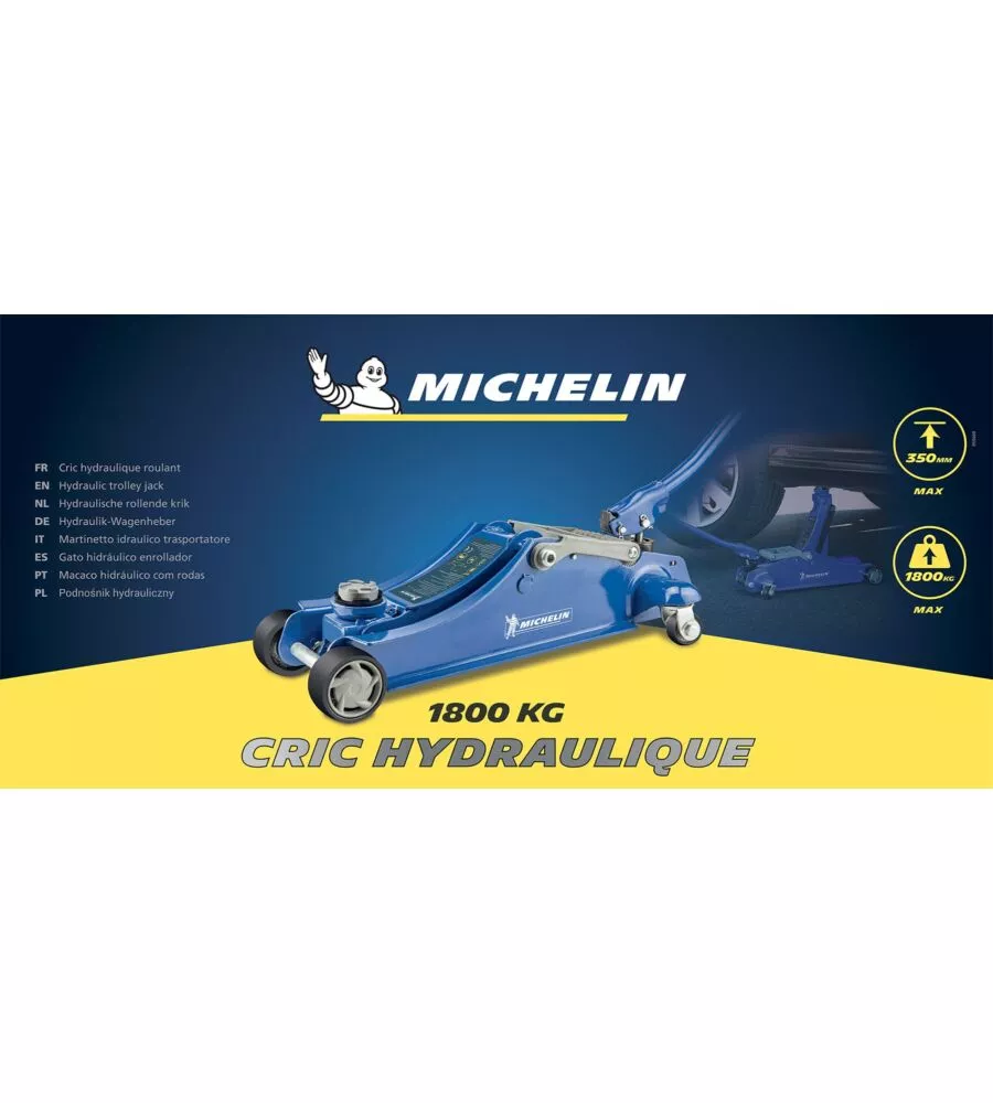 CRIC IDRAULICO A CARRELLO 1,8 T PER AUTO MICHELIN