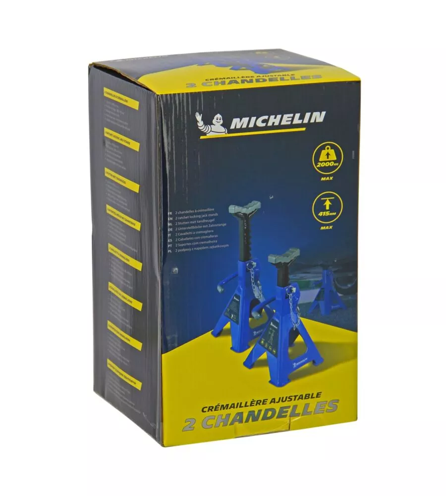 COPPIA DI CAVALLETTI TREPPIEDI A CREMAGLIERA MICHELIN, 2 TONNELLATE