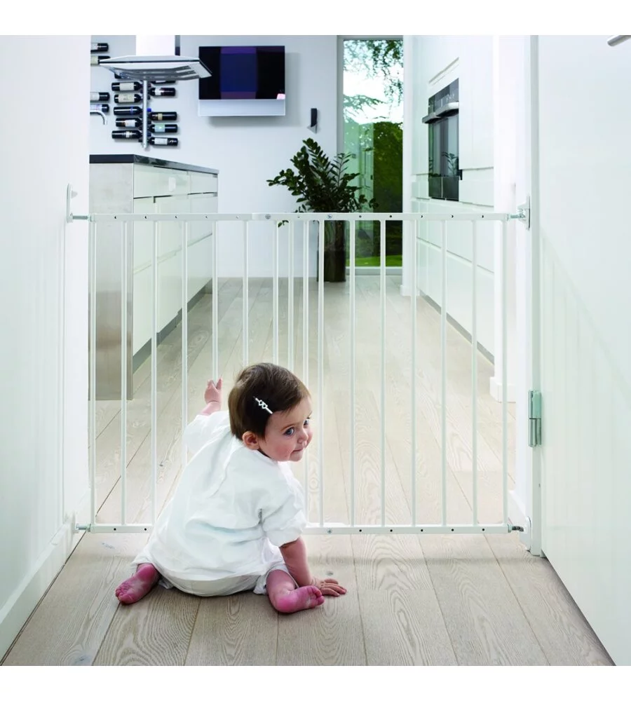 CANCELLETTO DI SICUREZZA PER BAMBINI ARMONIA "BIMBI SMART" IN METALLO VERNICIATO COLORE BIANCO 59X76 CM