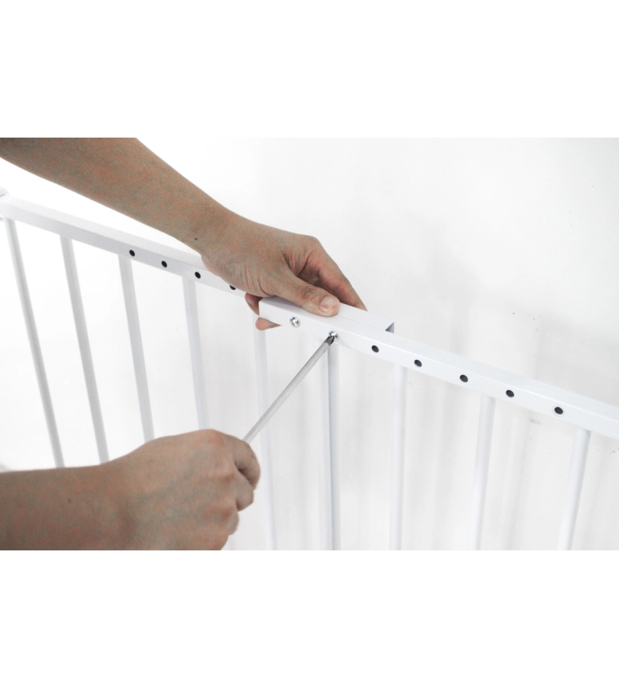 CANCELLETTO DI SICUREZZA PER BAMBINI ARMONIA "BIMBI SMART" IN METALLO VERNICIATO COLORE BIANCO 59X76 CM