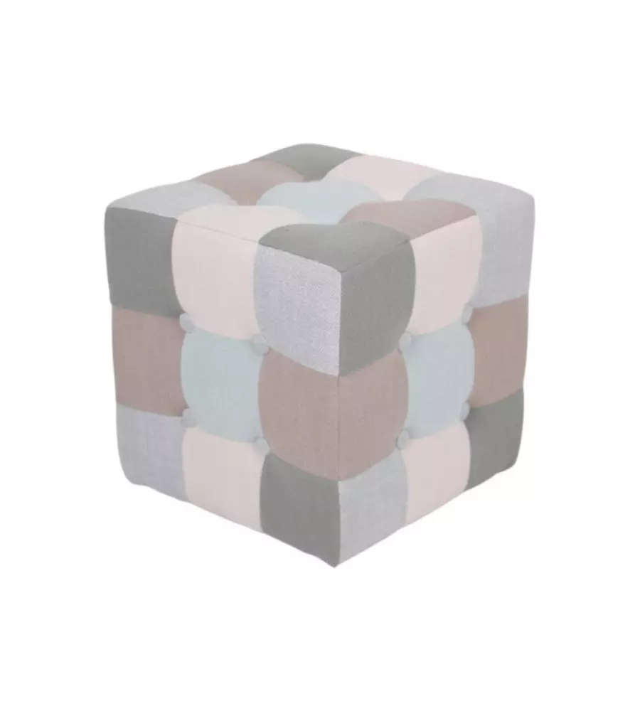 POUF BELLAHOME "PATCH" IN TESSUTO MULTICOLORE 35X35X35 CM