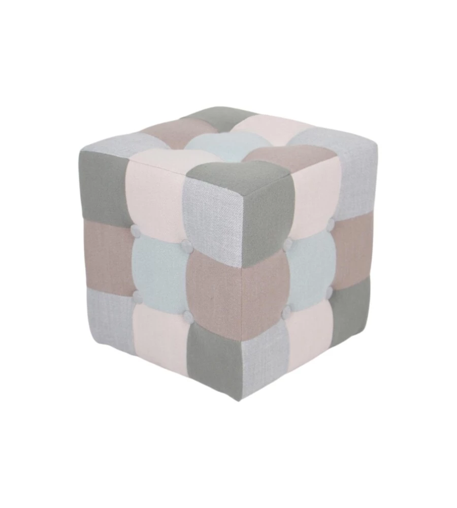 POUF BELLAHOME "PATCH" IN TESSUTO MULTICOLORE 35X35X35 CM