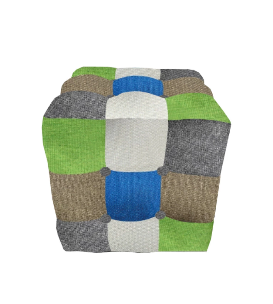 POUF BELLAHOME "PATCH" IN TESSUTO MULTICOLORE, 35X35X35 CM
