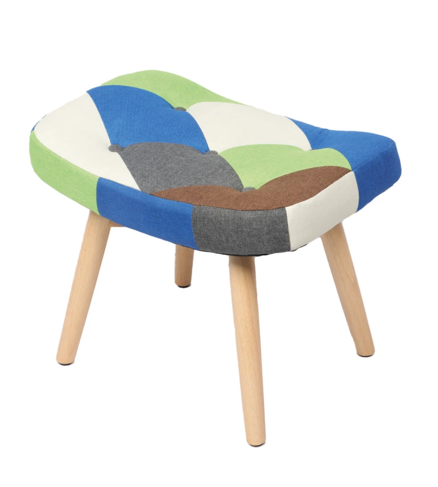 SGABELLO BELLAHOME "PATCH" IN TESSUTO MULTICOLORE, 56X41X37 CM