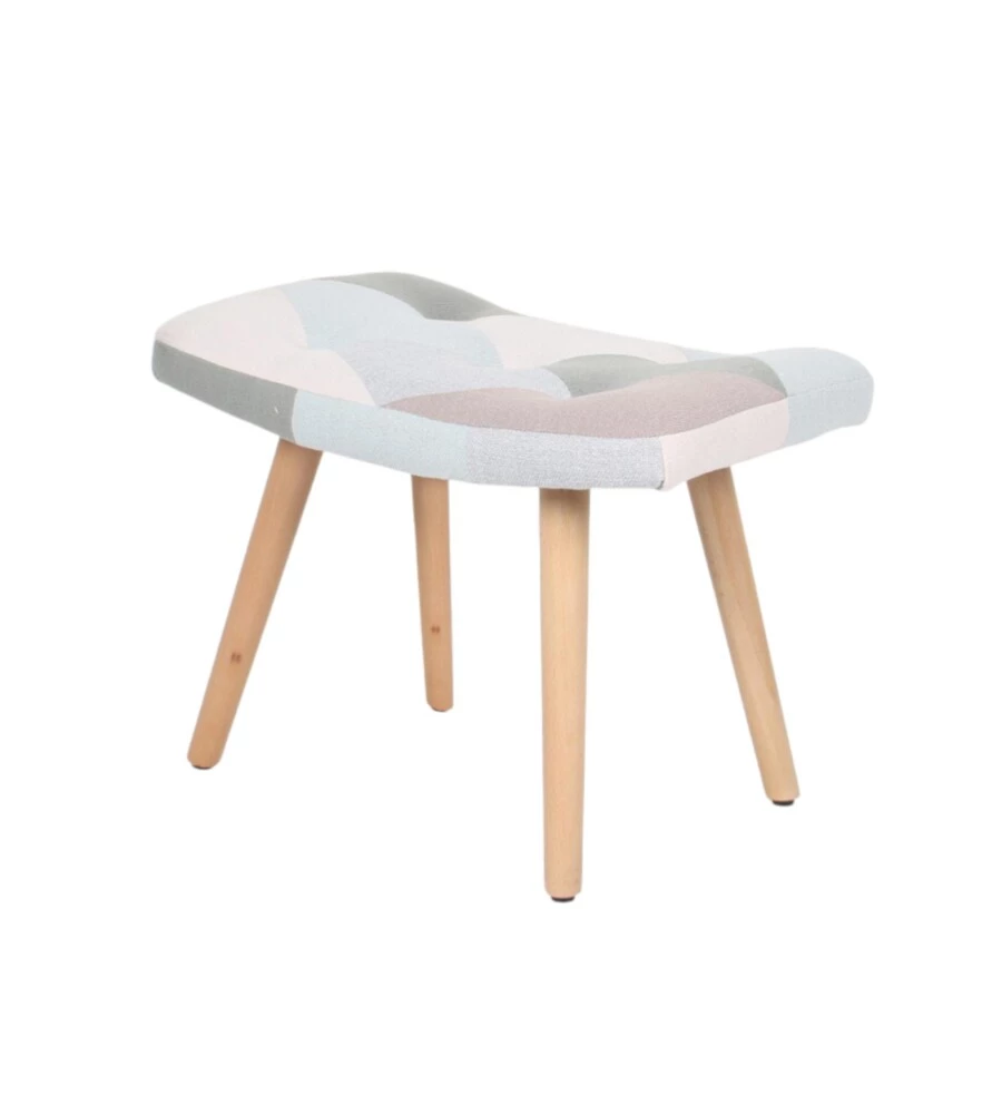 SGABELLO BELLAHOME "PATCH" IN TESSUTO MULTICOLORE 56X41X37 CM
