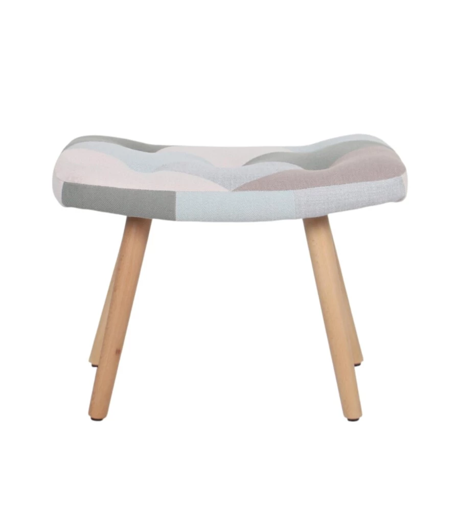 SGABELLO BELLAHOME "PATCH" IN TESSUTO MULTICOLORE 56X41X37 CM