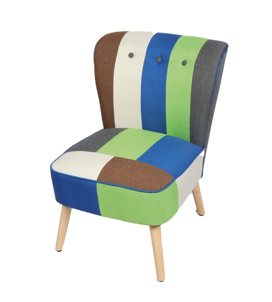 POLTRONA BELLAHOME "PATCH" IN TESSUTO MULTICOLORE, 58X68X81 CM