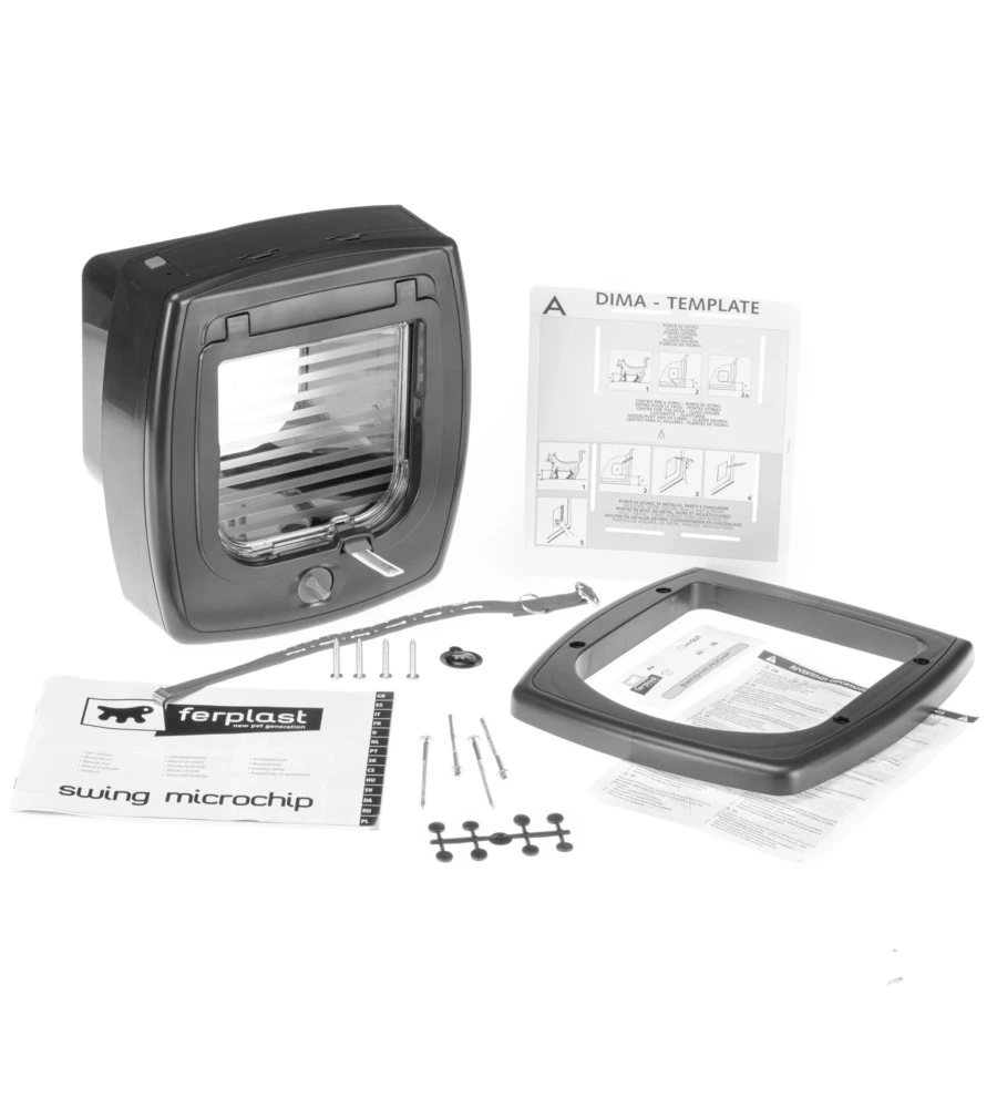 PORTINA PER GATTI FERPLAST "MICROCHIP" CON CHIUSURA 4 VIE E PROTEZIONE ARIA IN PLASTICA BIANCO 22,5X16,2X25,2 CM