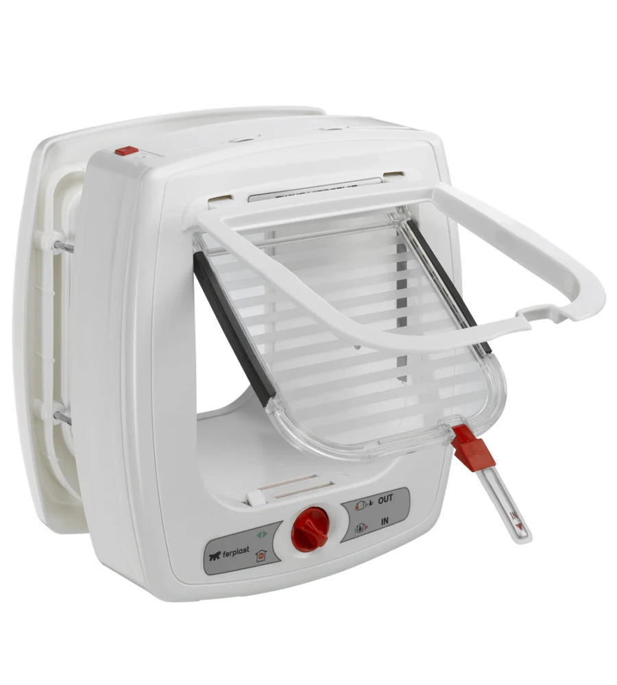 PORTINA PER GATTI FERPLAST "MICROCHIP" CON CHIUSURA 4 VIE E PROTEZIONE ARIA IN PLASTICA BIANCO 22,5X16,2X25,2 CM