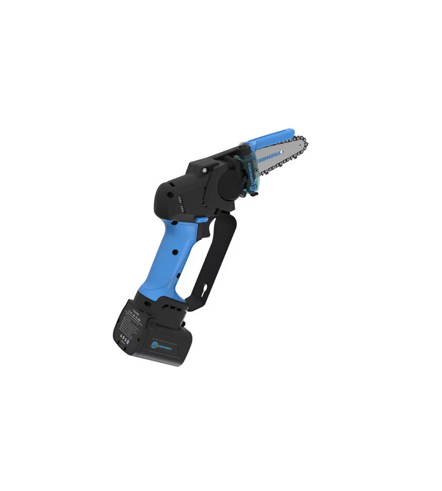 KIT VALIGETTA POTATORE A CATENA A BATTERIA CAMPAGNOLA "T-REX" BARRA 10 CM 2 BATTERIE 21,6V 2,5AH E 4,2AH, CARICABATTERIE TRIPLA USCITA, KIT ATTREZZI E COPRI-BARRA