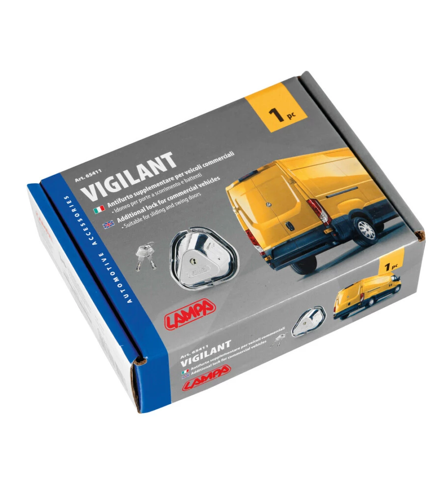 KIT SERRATURA AGGIUNTIVA PER PORTE VEICOLI COMMERCIALI LAMPA "VIGILANT" - 65411