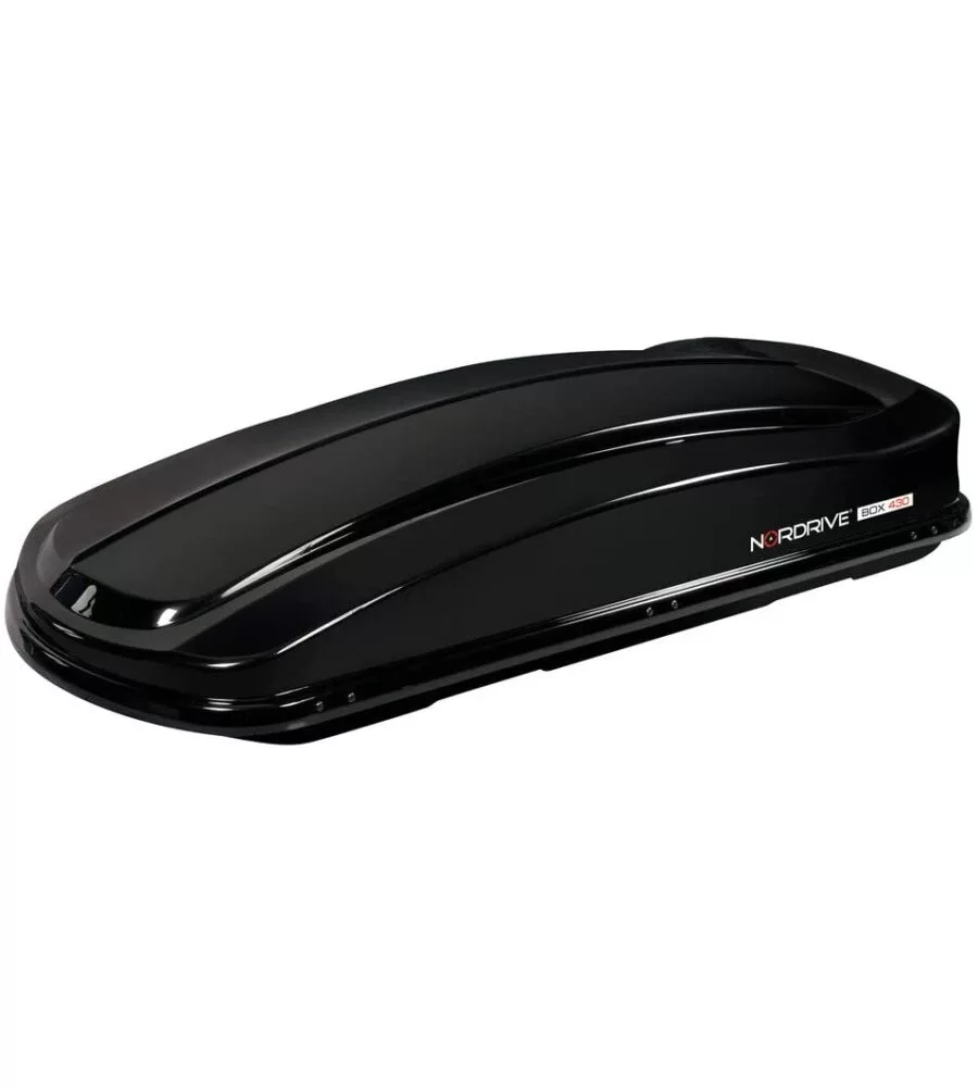 BOX TETTO PER AUTO 430 LITRI IN ABS CON DOPPIA APERTURA, NERO LUCIDO - N60015