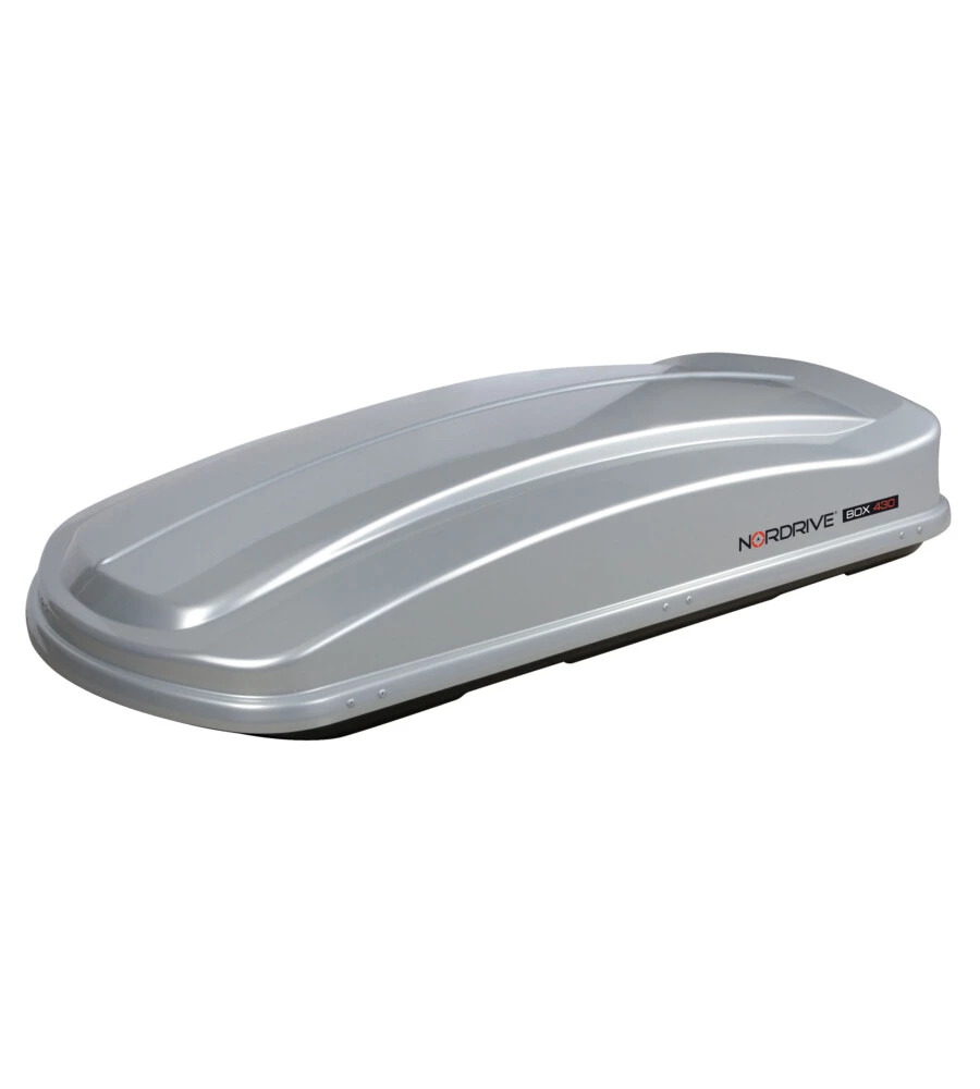 BOX TETTO PER AUTO 430 LITRI IN ABS CON DOPPIA APERTURA, ARGENTO LUCIDO - N60014