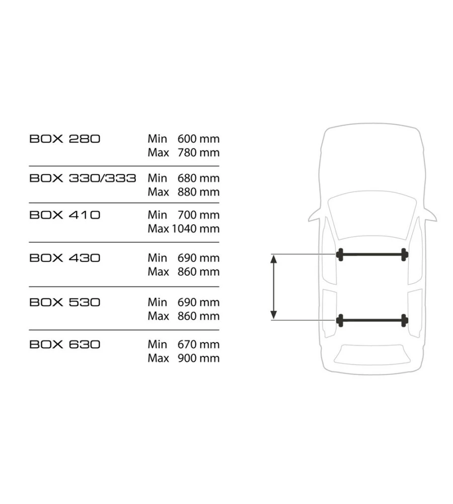 BOX TETTO PER AUTO 630 LITRI IN ABS CON DOPPIA APERTURA, NERO LUCIDO - N60029