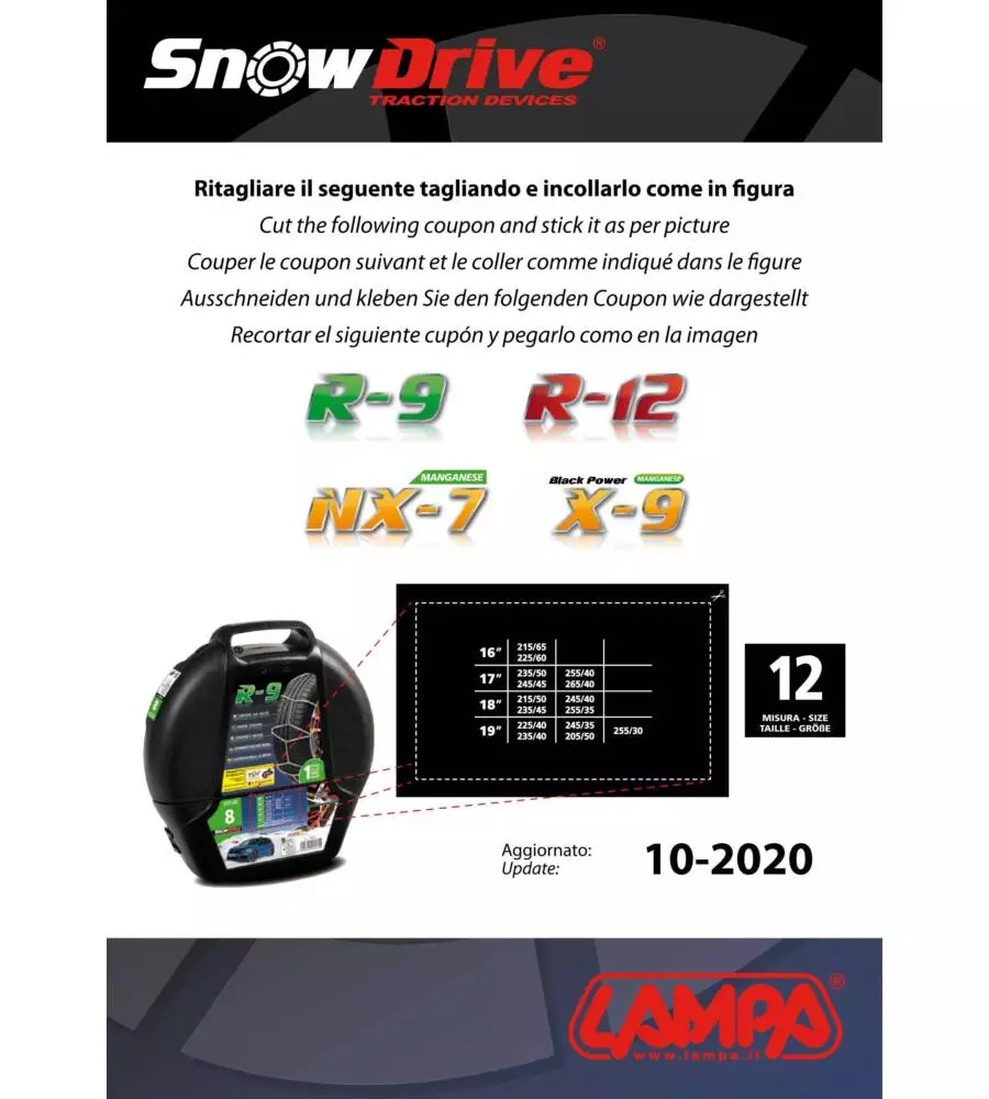 CATENE DA NEVE PER AUTO 12MM.GR.12 ROMBO SNOWDRIVE  16039