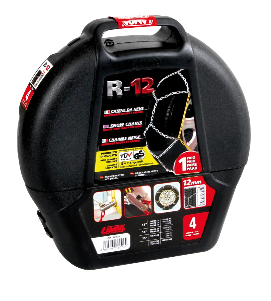 CATENE DA NEVE PER AUTO 12MM.GR.4 ROMBO SNOWDRIVE  16024
