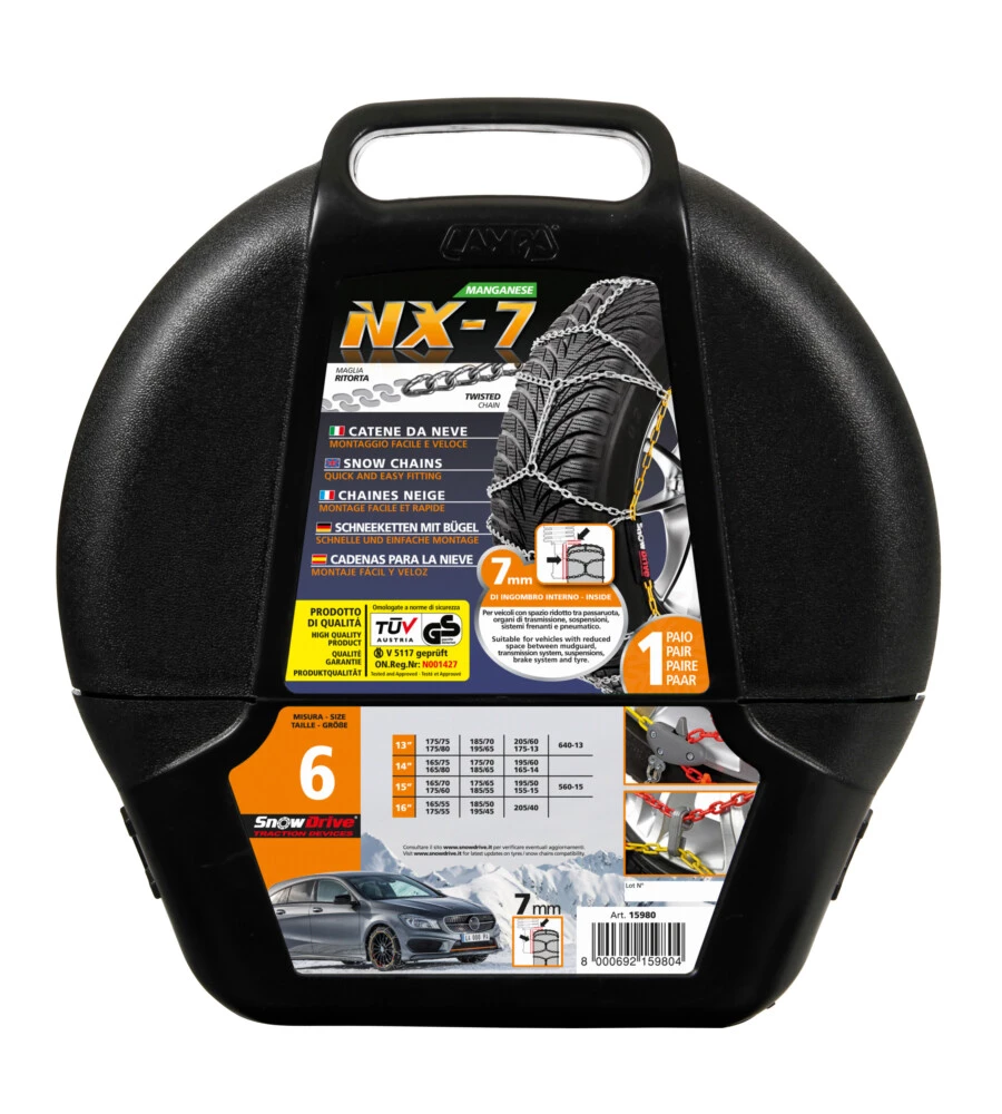 CATENE DA NEVE PER AUTO NX-7 7/9MM GR.6 SNOWDRIVE  15980