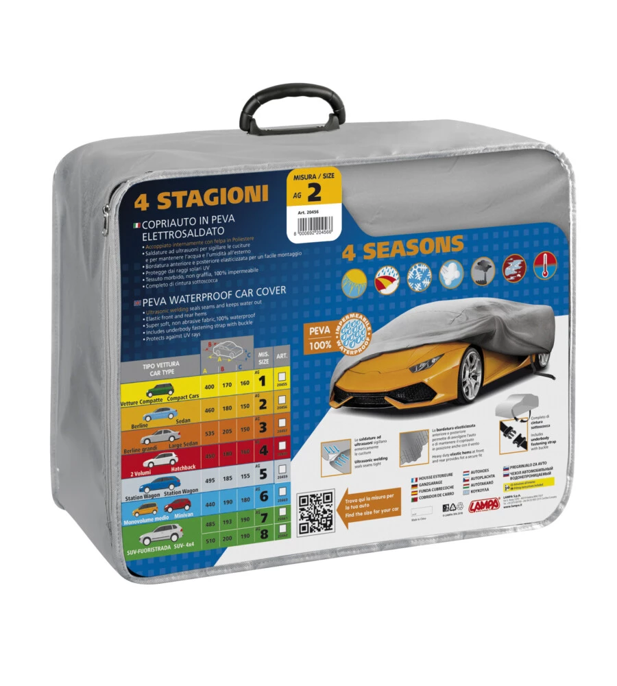 TELO COPRIAUTO IN PEVA ELETTROSALDATO 4 STAGIONI - AG-2 - CM 150X180X460  20456