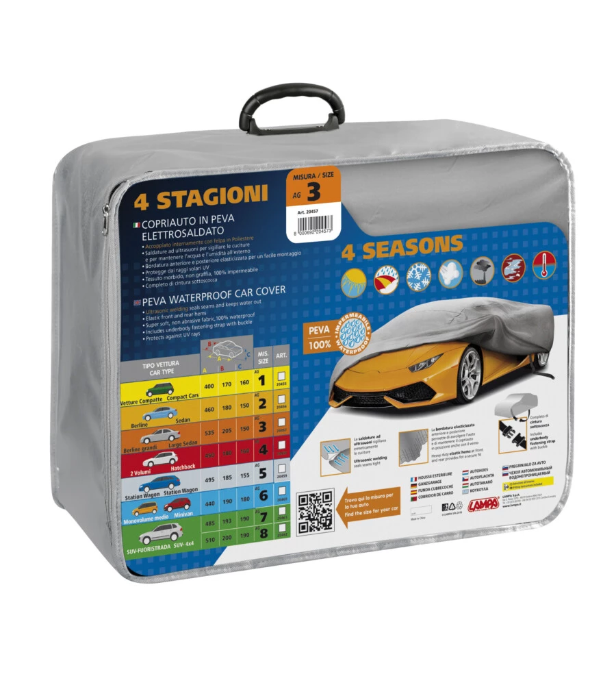 TELO COPRIAUTO IN PEVA ELETTROSALDATO 4 STAGIONI - AG-3 - CM 150X205X535  20457