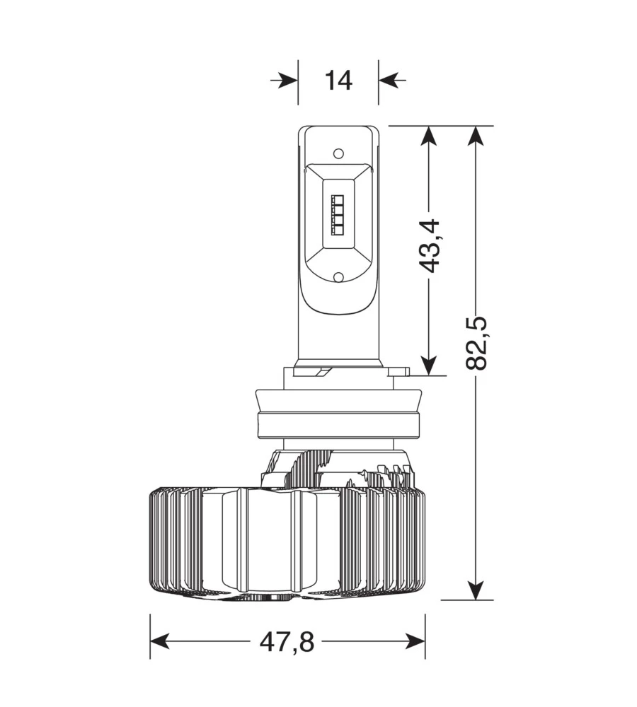 LAMPADE LED PER AUTO 9-32V HALO LED SERIE 4 FIT-MASTER - (H8-H9-H11-H16) - 25W - PGJ19-X - 2 PZ  - SCATOLA  57800