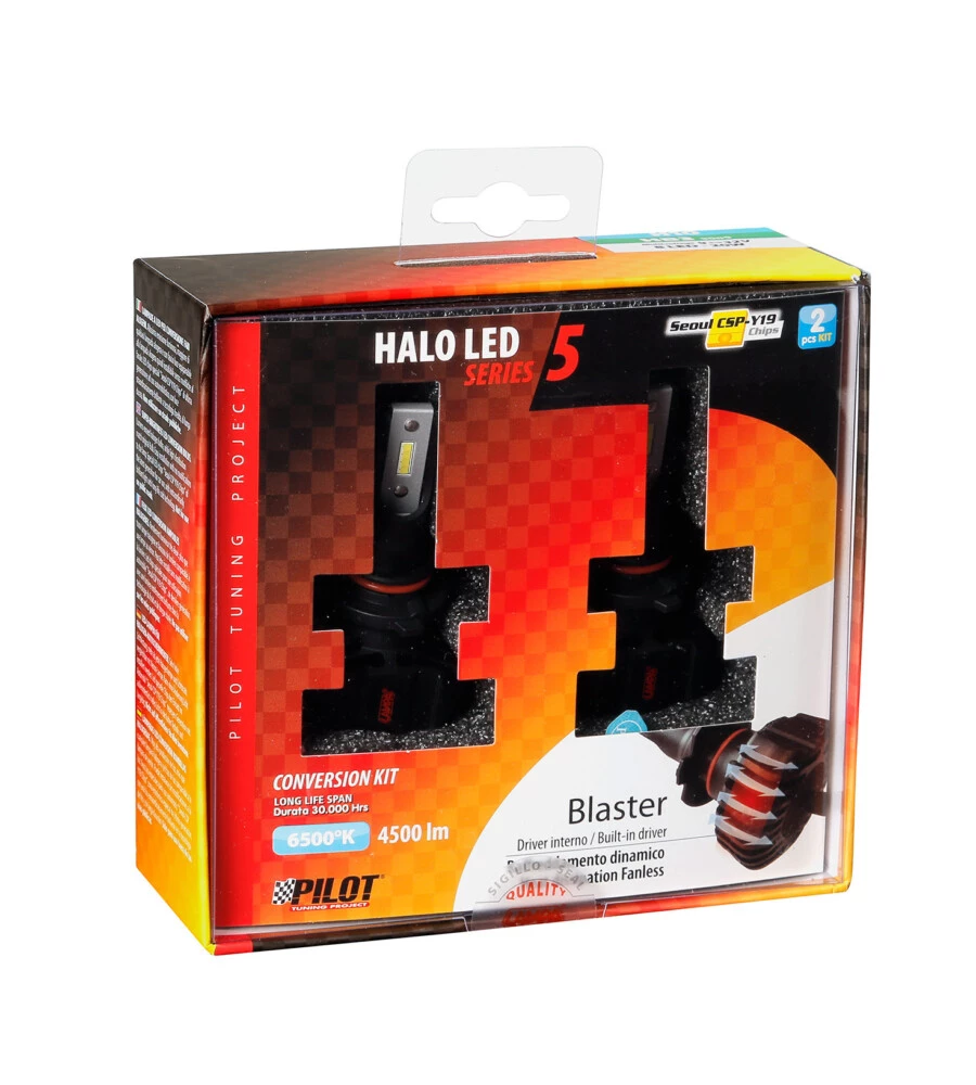 LAMPADE LED PER AUTO 9-32V HALO LED SERIE 5 BLASTER - (H10-HB3 9005) - 20W - P20D - 2 PZ  - SCATOLA  57794