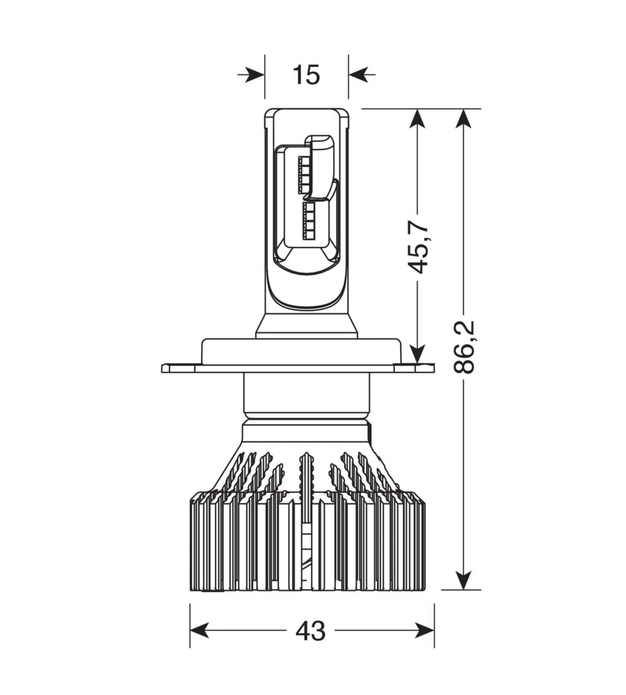 LAMPADE LED PER AUTO 9-32V HALO LED SERIE 6 STANDARD - (H4) - 30W - P43T - 2 PZ  - SCATOLA  57784